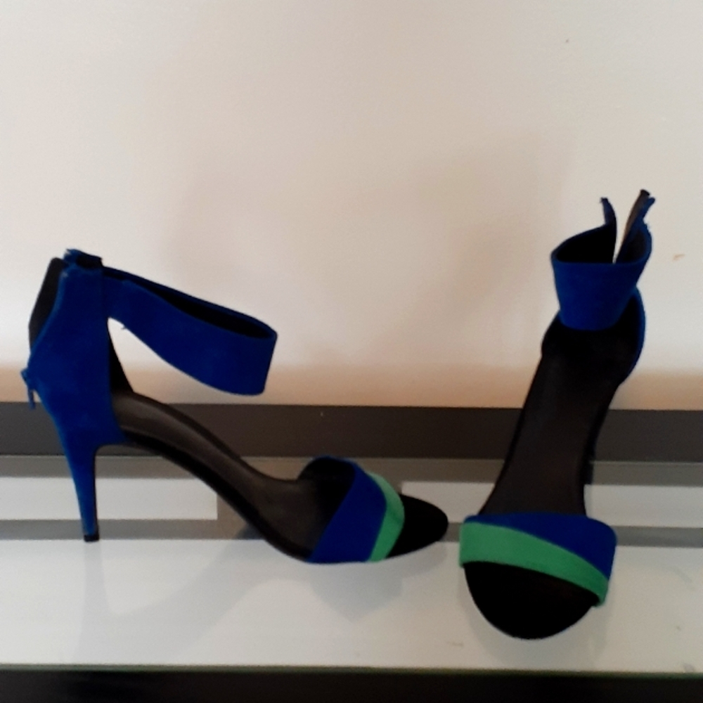 Blue and green heels